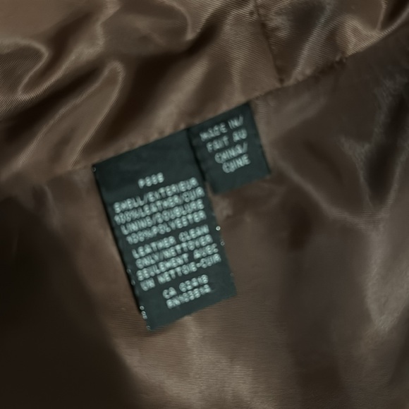 /id Collection Brown Leather Jacket Sz 12 Retro Style Tapered Blazer Coat - Picture 5 of 6